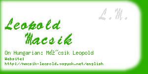leopold macsik business card